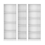 Set of Three White Wood Fourteen Tier Modular Bookcase