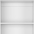 Set of Three White Wood Twelve Tier Modular Bookcase with Two Doors
