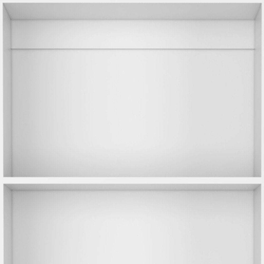 Set of Three White Wood Twelve Tier Modular Bookcase with Two Doors