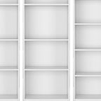 Set of Three White Wood Thirteen Tier Modular Bookcase