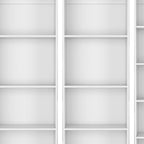 Set of Three White Wood Thirteen Tier Modular Bookcase