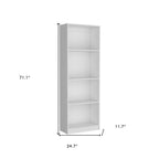Set of Three White Wood Thirteen Tier Modular Bookcase