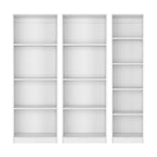 Set of Three White Wood Thirteen Tier Modular Bookcase