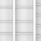 Set of Three White Wood Thirteen Tier Modular Bookcase