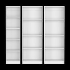 Set of Three White Wood Thirteen Tier Modular Bookcase