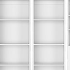 Set of Three White Wood Eleven Tier Modular Bookcase with Two Doors