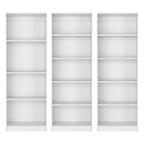 Set of Three White Wood Fourteen Tier Modular Bookcase