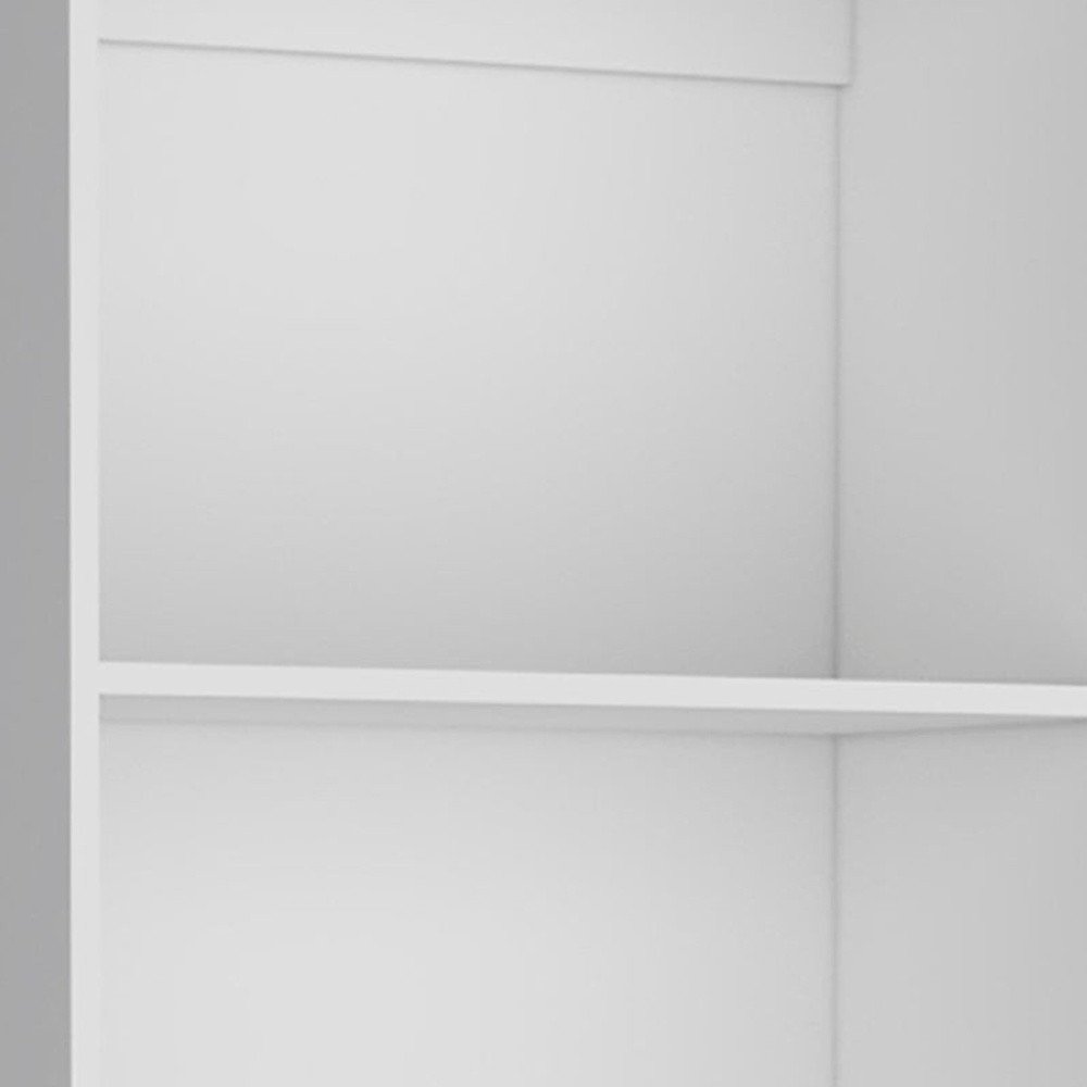 Set of Three White Wood Fourteen Tier Modular Bookcase