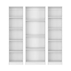 Set of Three White Wood Fourteen Tier Modular Bookcase