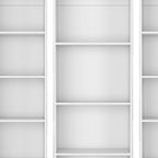 Set of Three White Wood Fourteen Tier Modular Bookcase