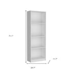 Set of Three White Wood Fourteen Tier Modular Bookcase