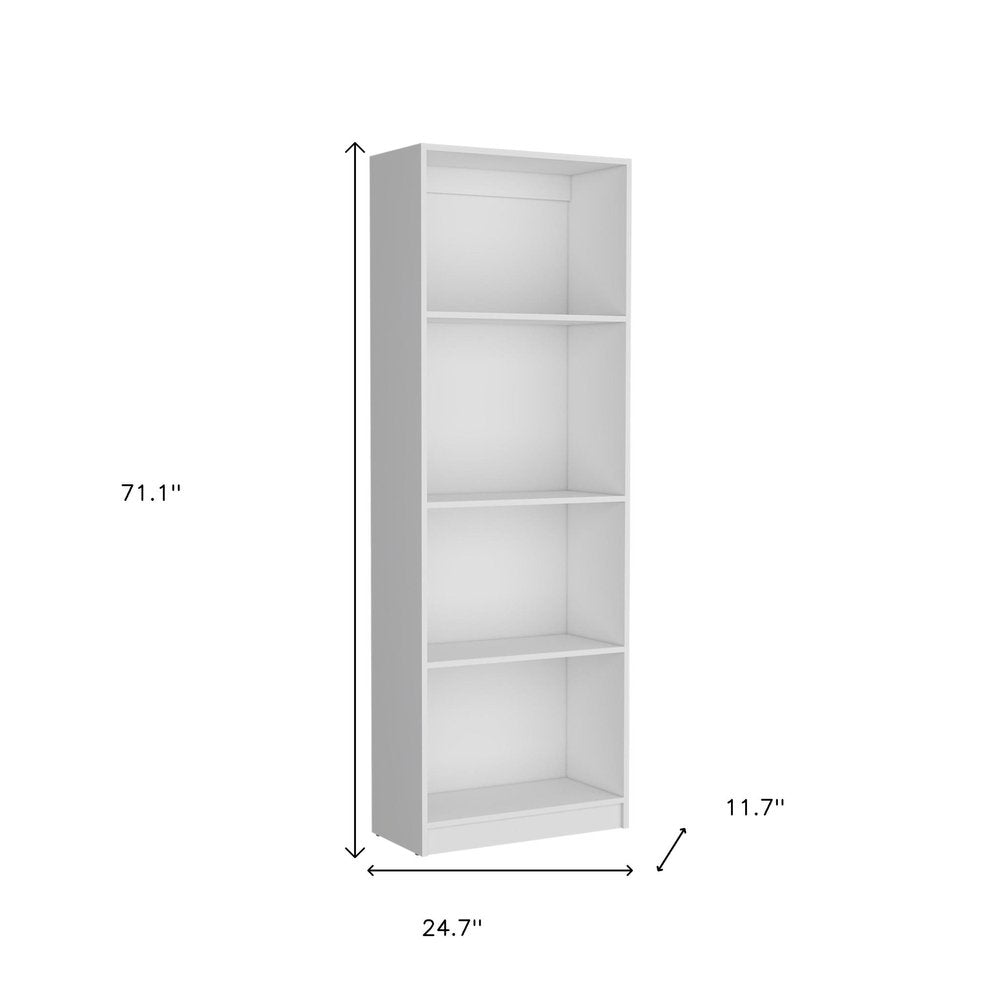 Set of Three White Wood Fourteen Tier Modular Bookcase
