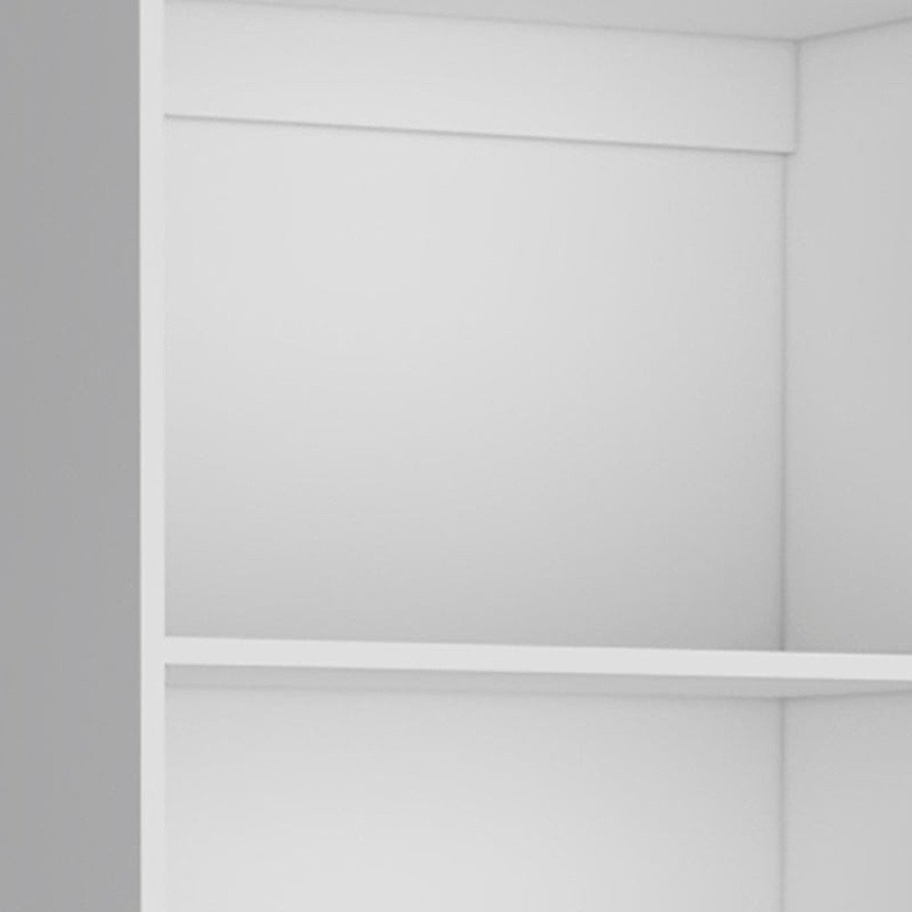 Set of Three White Wood Fourteen Tier Modular Bookcase