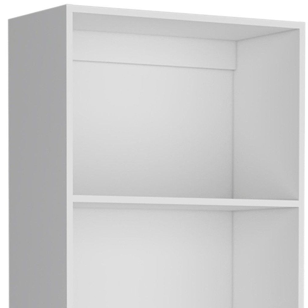 Set of Three White Wood Fourteen Tier Modular Bookcase