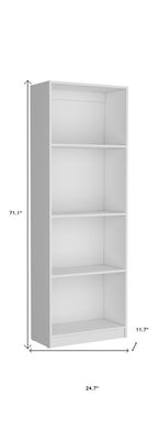 Set of Three White Wood Ten Tier Modular Bookcase with Four Doors