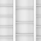 Set of Four White Wood Seventeen Tier Modular Bookcase with Two Doors