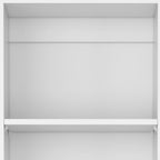 Set of Two White Wood Five Tier Modular Bookcase with Two Doors