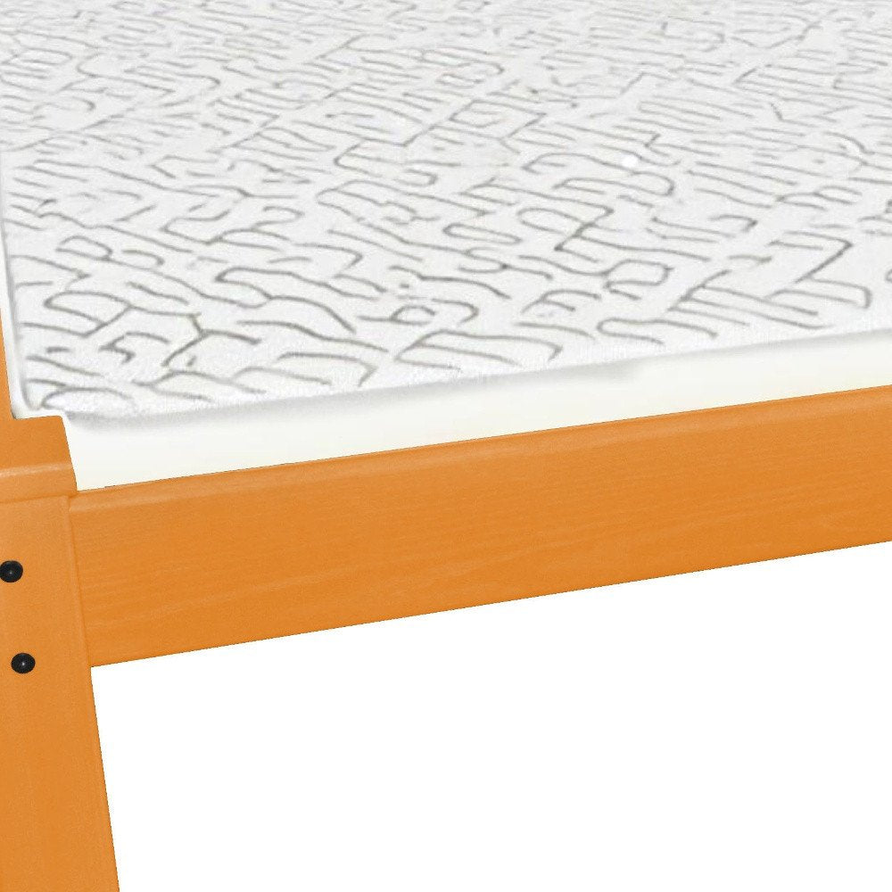Yellow Solid Wood Full Bed Frame