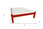 Red Solid Wood Full Bed Frame