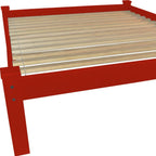 Red Solid Wood Full Bed Frame