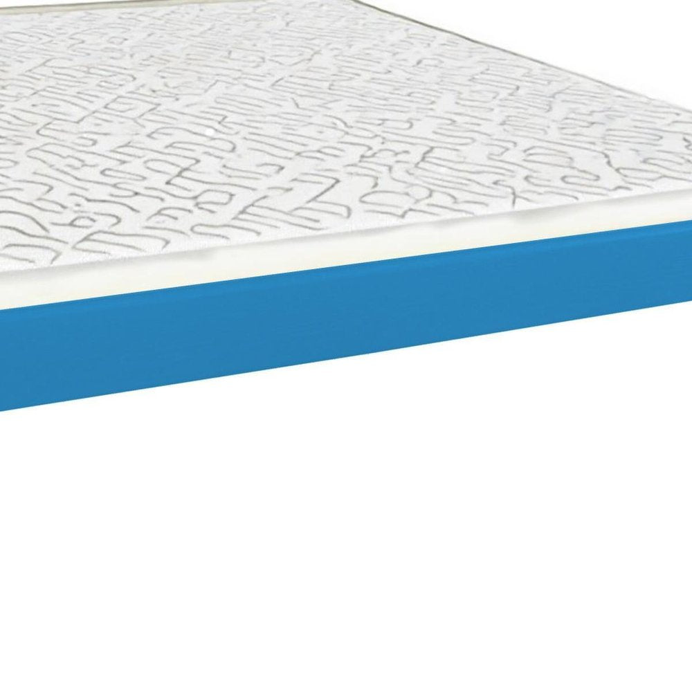 Caribbean Blue Solid Wood Queen Bed Frame