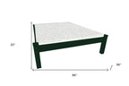 Dark Green Solid Wood Queen Bed Frame