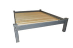 Gray Solid Wood Queen Bed Frame