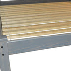 Gray Solid Wood Queen Bed Frame