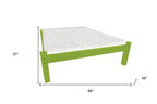 Lime Green Solid Wood Queen Bed Frame