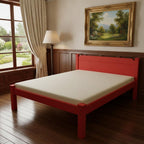 Red Solid Wood Queen Bed Frame