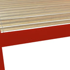 Red Solid Wood Queen Bed Frame