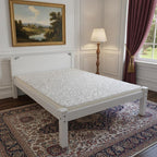 White Solid Wood Queen Bed Frame
