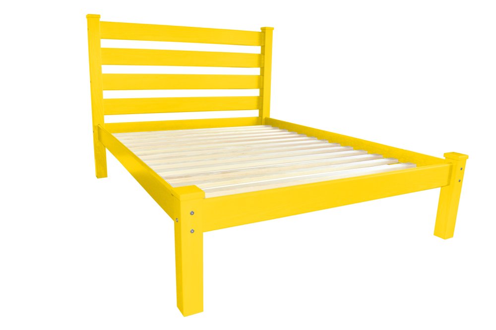 Canary Yellow Solid Wood Twin Bed Frame
