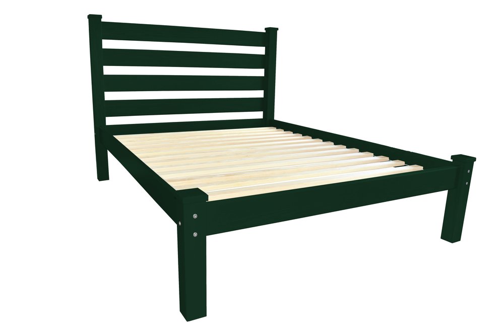 Dark Green Solid Wood Twin Bed Frame