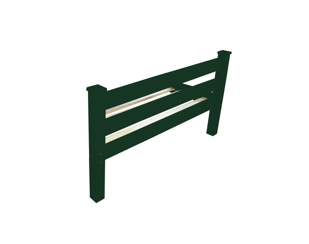 Dark Green Solid Wood Full Bed Frame