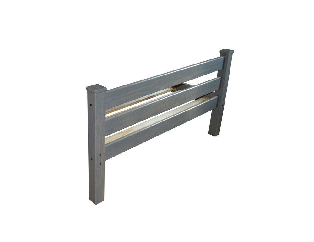Gray Solid Wood Full Bed Frame