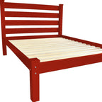 Red Solid Wood Full Bed Frame