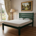 Dark Green Solid Wood Queen Bed Frame