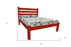 Red Solid Wood Queen Bed Frame
