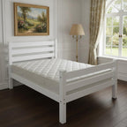 White Solid Wood Twin Bed Frame