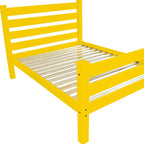 Canary Yellow Solid Wood Full Bed Frame