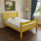 Canary Yellow Solid Wood Full Bed Frame