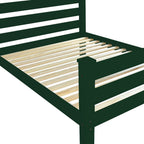 Dark Green Solid Wood Full Bed Frame