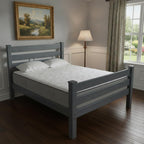 Gray Solid Wood Full Bed Frame