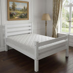White Solid Wood Full Bed Frame