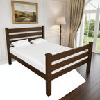 Brown Solid Wood Queen Bed Frame