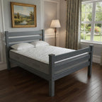 Gray Solid Wood Queen Bed Frame