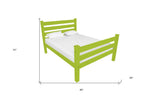 Lime Green Solid Wood Queen Bed Frame