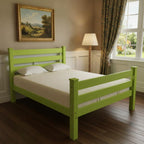 Lime Green Solid Wood Queen Bed Frame