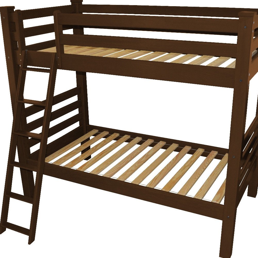 Red Twin Over Twin Solid Wood Bunk Bed